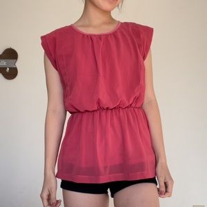 XS JCrew Cute Pink Blouse